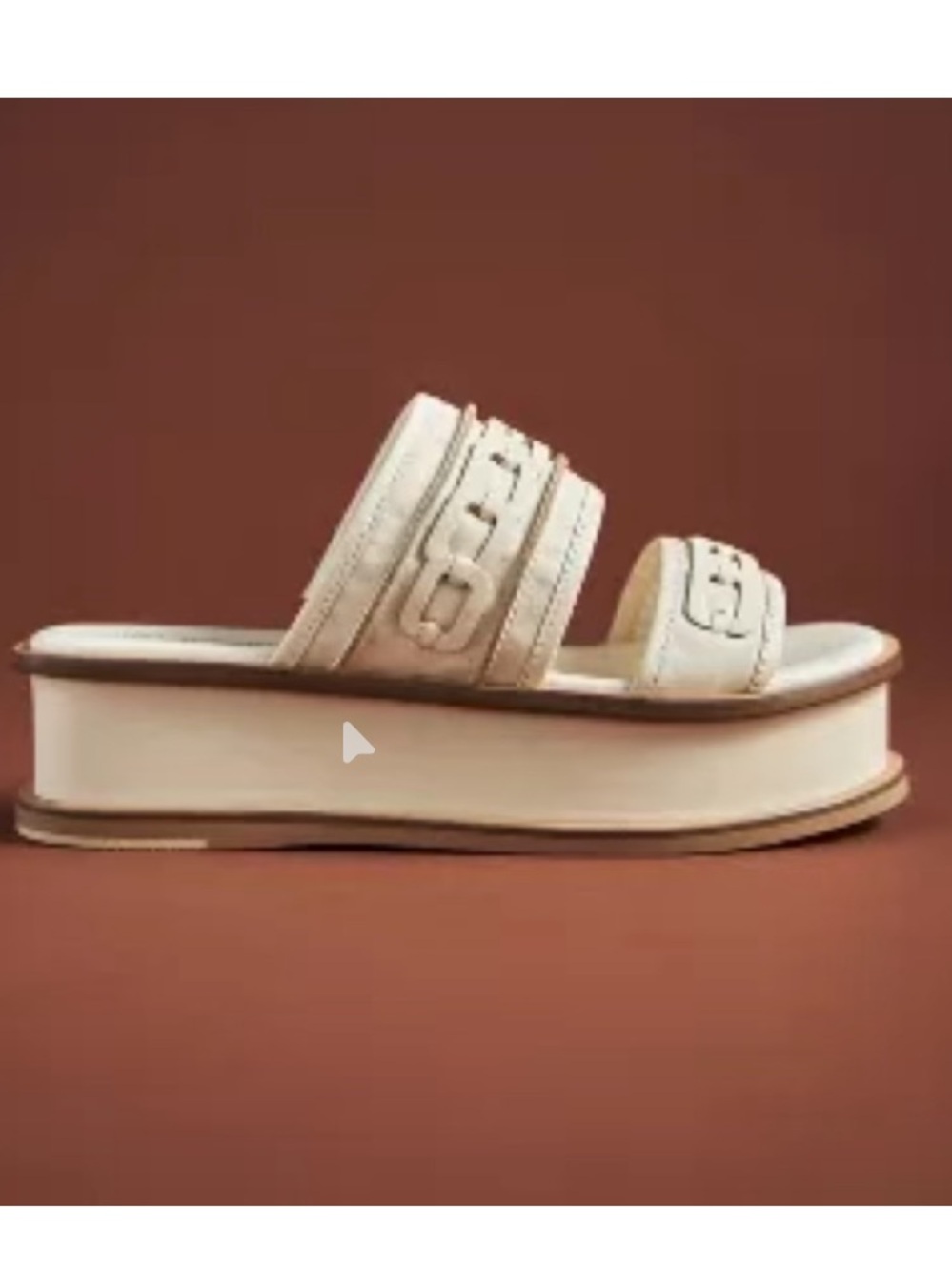 Kelsi Dagger Cream Platform Slide Sandals